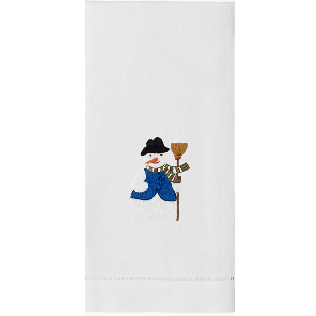 Set of 2 Snowman Design Cotton Hand Towels - Hand Towels -  The Well Appointed House