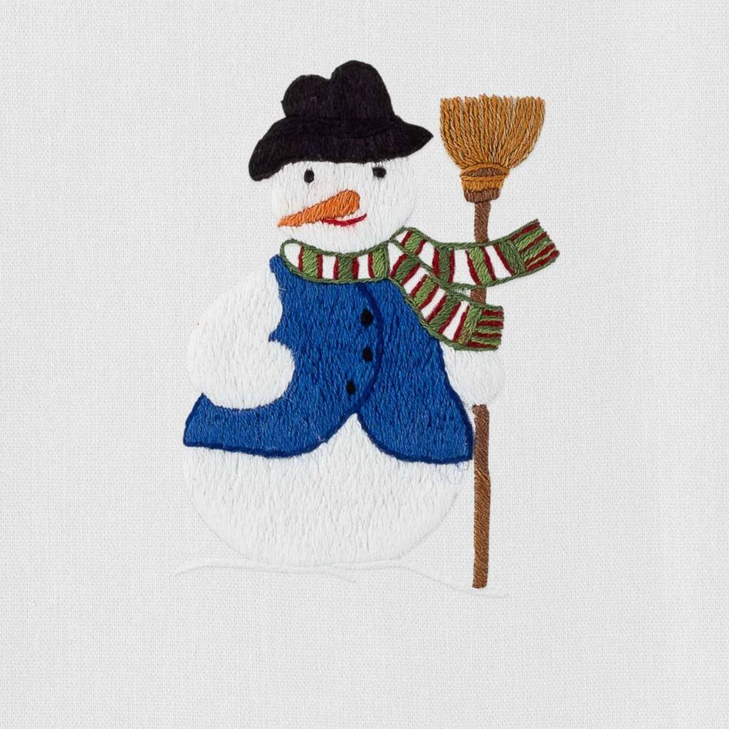 Set of 2 Snowman Design Cotton Hand Towels - Hand Towels -  The Well Appointed House