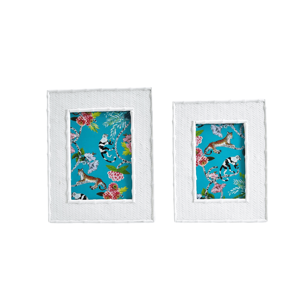 Set of 2 White Bamboo Picture Frames - Picture Frames - The Well Appointed House
