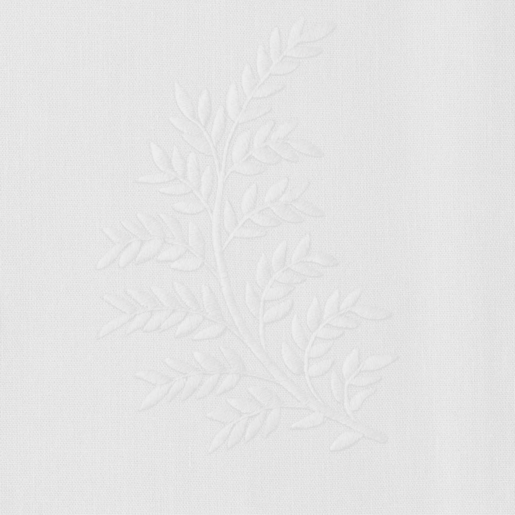 Set of 2 White Leaves Cotton Hand Towels - Hand Towels - The Well Appointed House