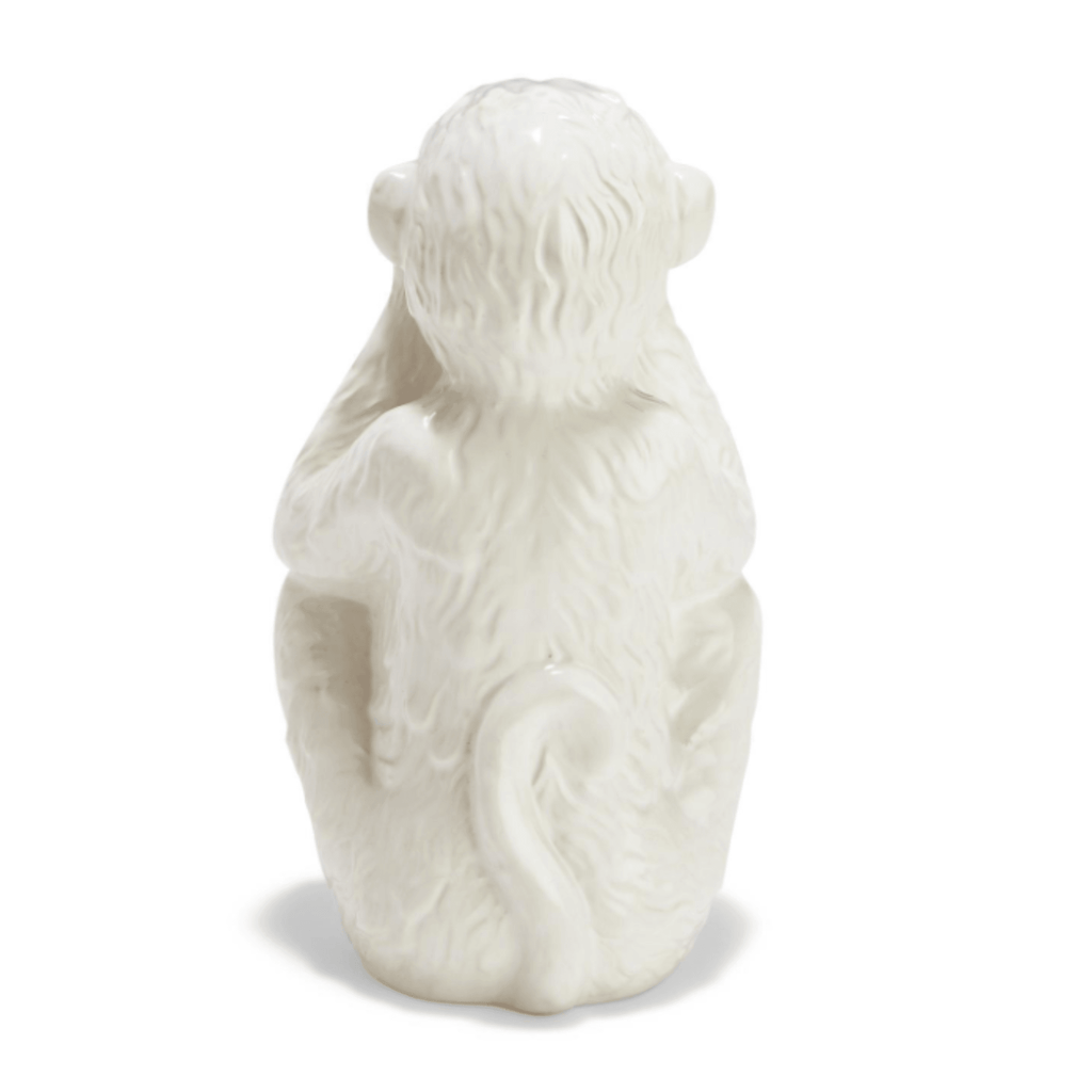 Set of 3 Decorative White Porcelain No Evil Monkeys - Decorative Objects - The Well Appointed House