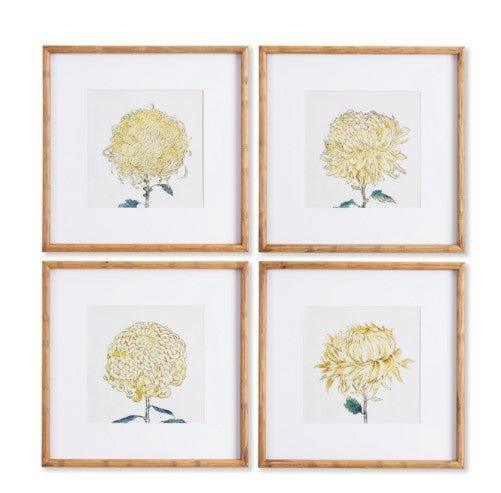 Set of 4 Framed Chrysanthemum Prints - Paintings - The Well Appointed House