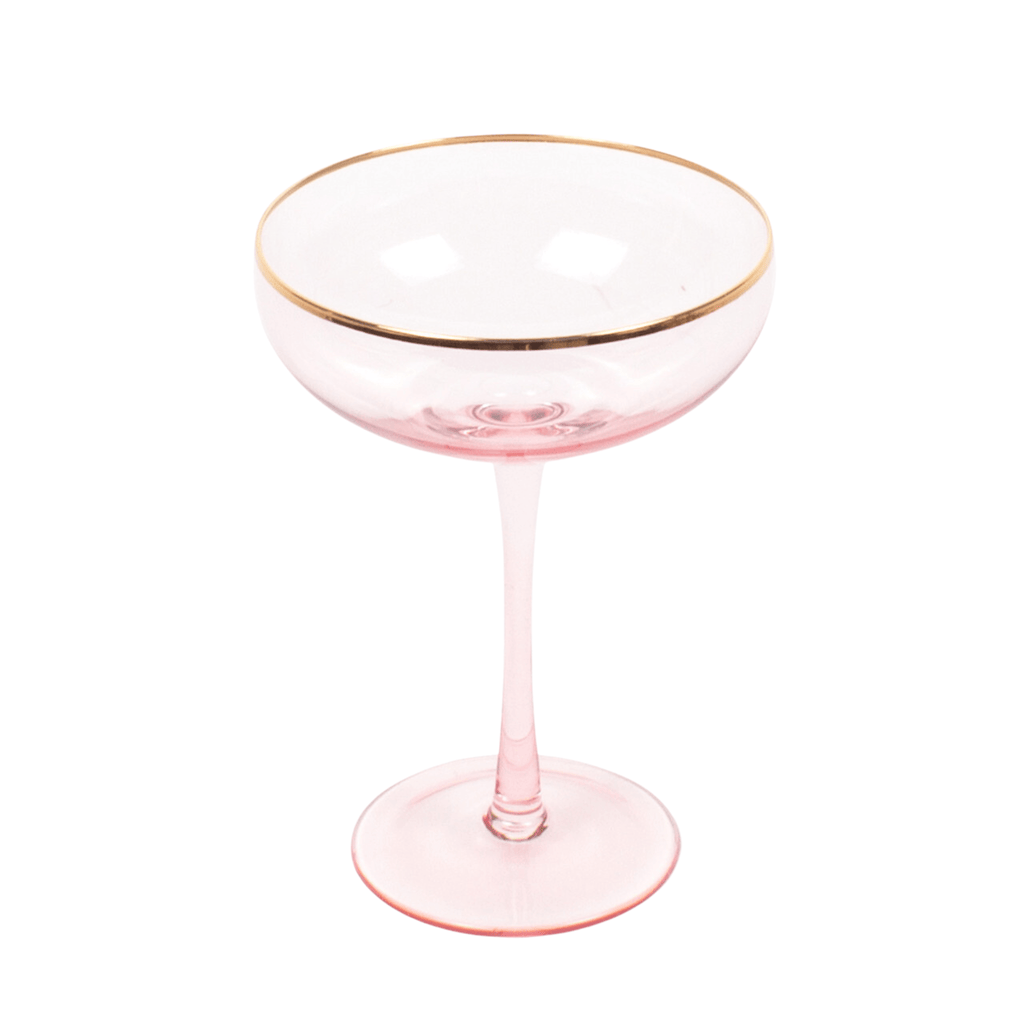 Set of 4 Light Pink Coupe Glasses - Drinkware - The Well Appointed House