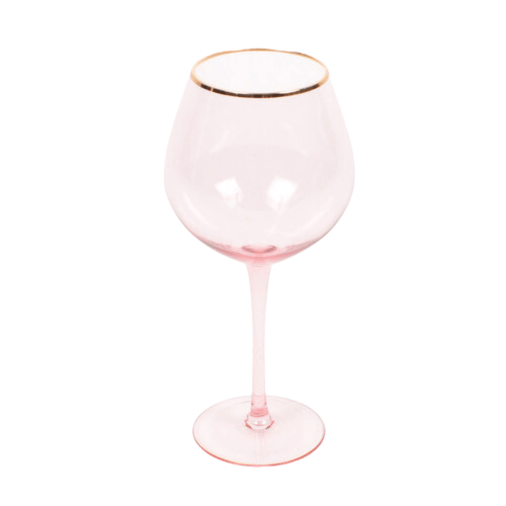 Set of 4 Light Pink Wine Glasses - Drinkware - The Well Appointed House