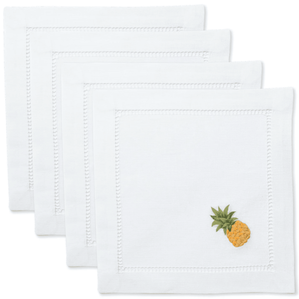 Set of 4 Pineapple Modern Cocktail Napkins - Cocktail Napkins - The Well Appointed House