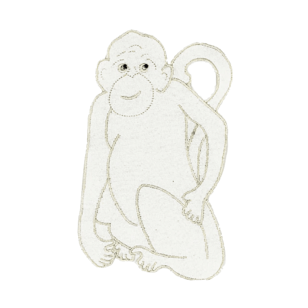 Set of 8 White Monkey Shaped Cocktail Napkins - Cocktail Napkins - The Well Appointed House