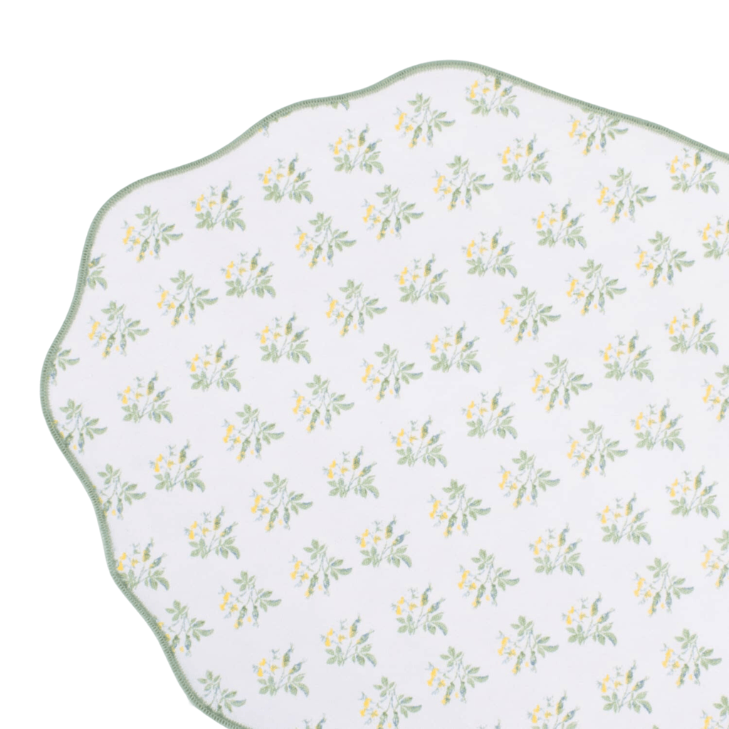 Set of Eight Garden Buds Scalloped Reversible Placemats - Placemats & Napkin Rings - The Well Appointed House