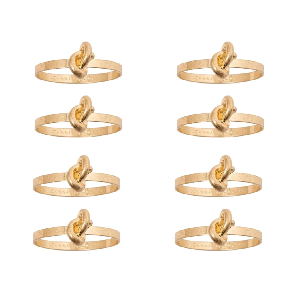 Set of Eight Gold Knot Napkin Rings - Napkin Rings - The Well Appointed House