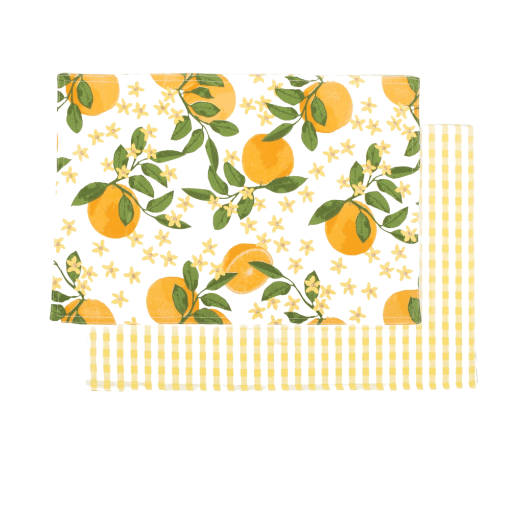 Set of Eight Orange Grove Reversible Placemats - Placemats & Napkin Rings - The Well Appointed House
