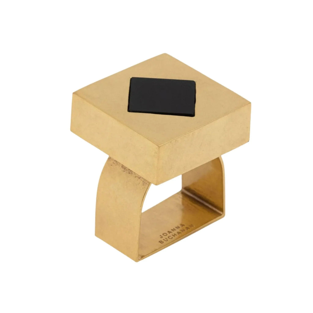 Set of Four Black Deco Cube Napkin Rings - Placemats & Napkin Rings - The Well Appointed House