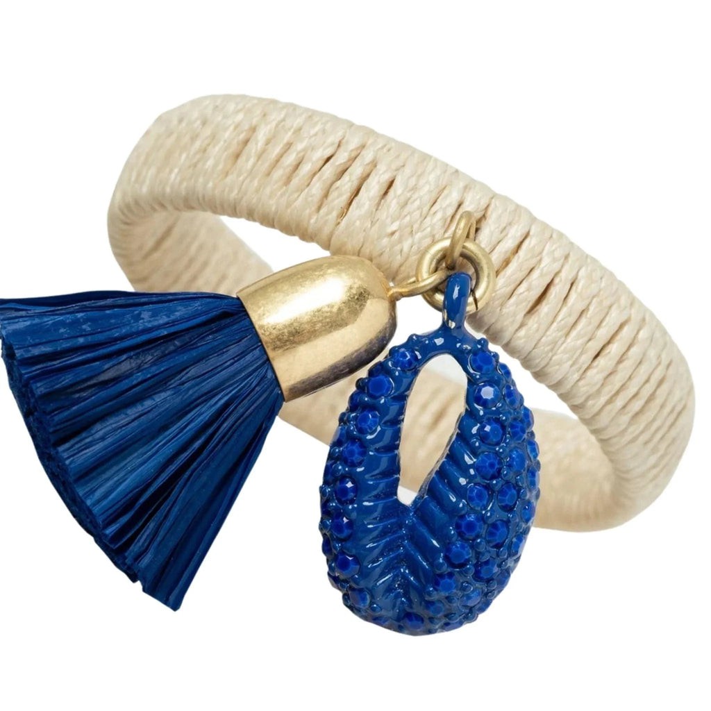 Set of Four Blue Puka Shell Skinny Napkin Rings - Placemats & Napkin Rings - The Well Appointed House