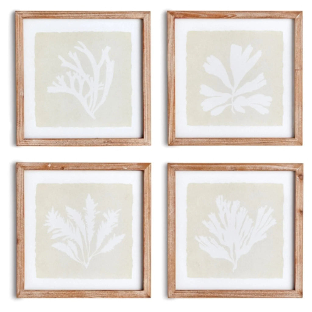 Set of Four Framed Petite Coral Silhouette Prints - Paintings - The Well Appointed House