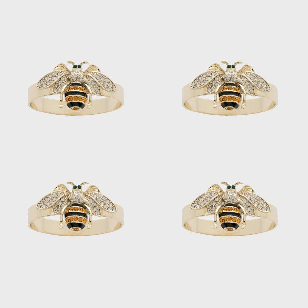 Set of Four Stripey Bee Skinny Napkin Rings - Placemats & Napkin Rings - The Well Appointed House