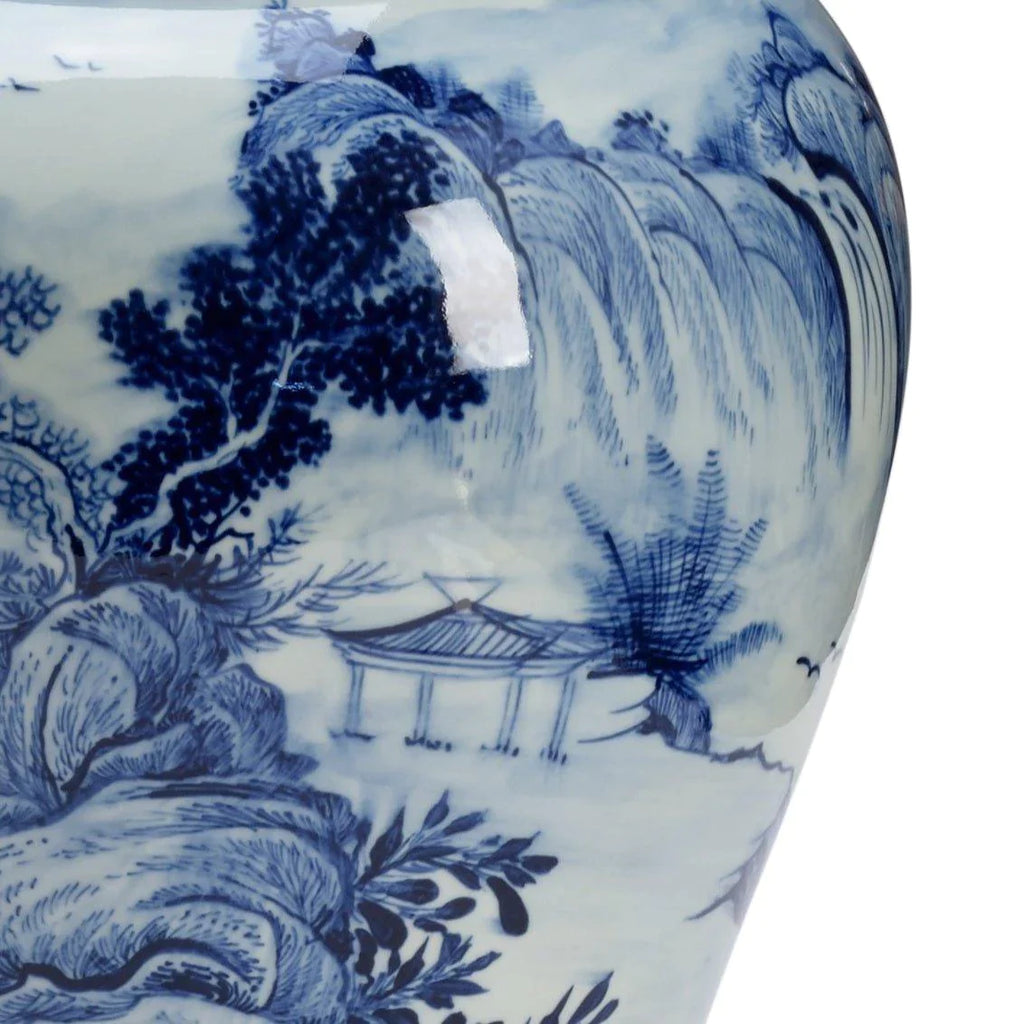 Set of Two Blue & White Qin Dynasty Ginger Jars - Vases & Jars - The Well Appointed House