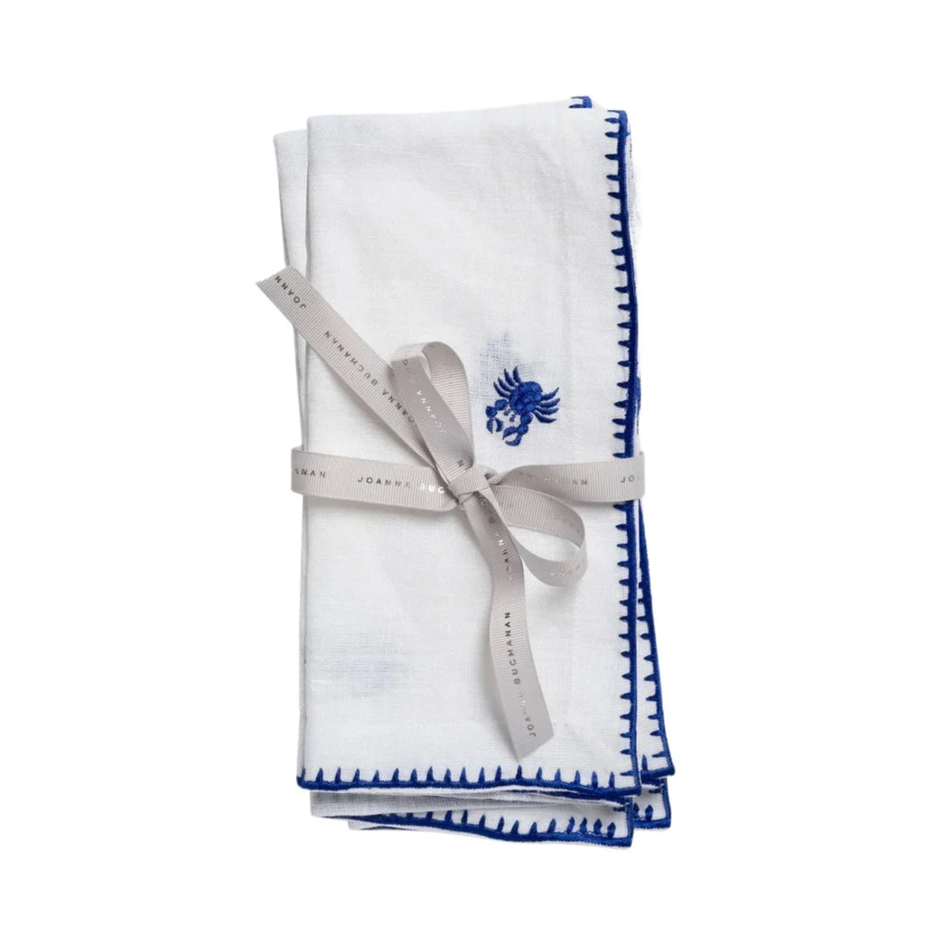 Set of Two Blue Crab Dinner Napkins - Dinner Napkins - The Well Appointed House