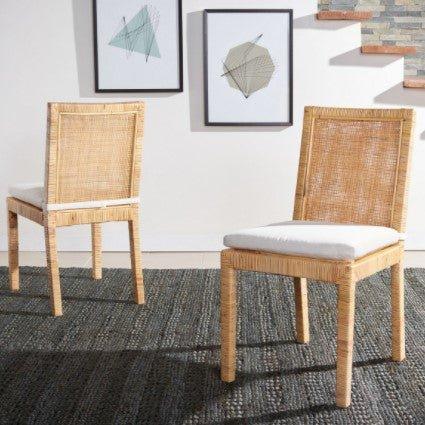 Set of Two Cane Dining Chairs With Cushions - Dining Chairs - The Well Appointed House