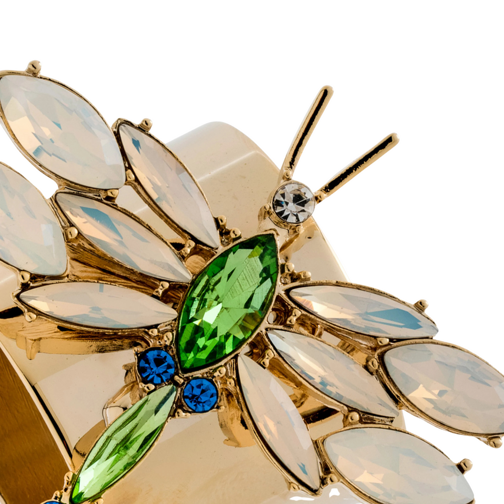Dragonfly Napkin Rings, Opal, Set of Two - The Well Appointed House 