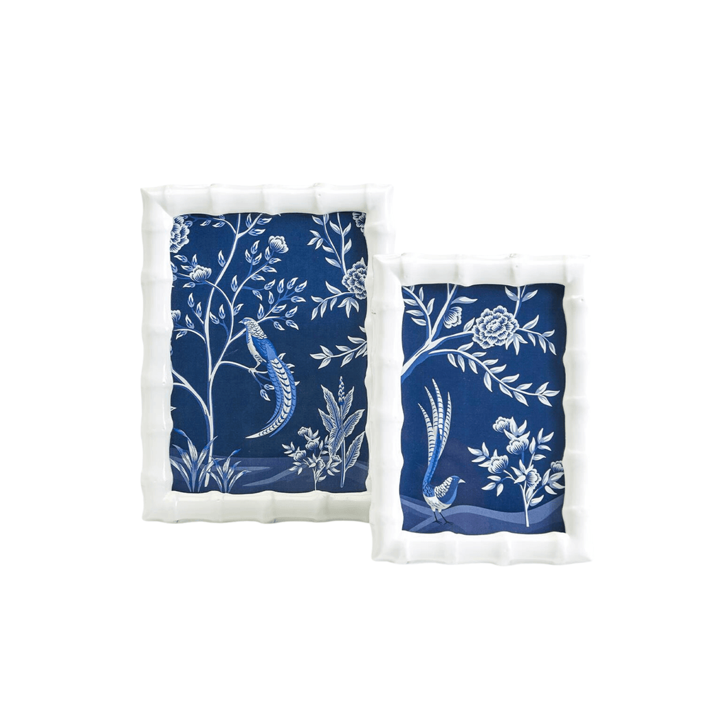 Set of Two Glossy White Faux Bamboo Picture Frames - Picture Frames - The Well Appointed House