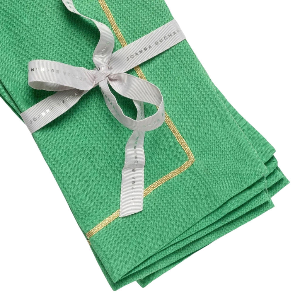 Set of Two Grass Green Linen Dinner Napkins - Dinner Napkins - The Well Appointed House