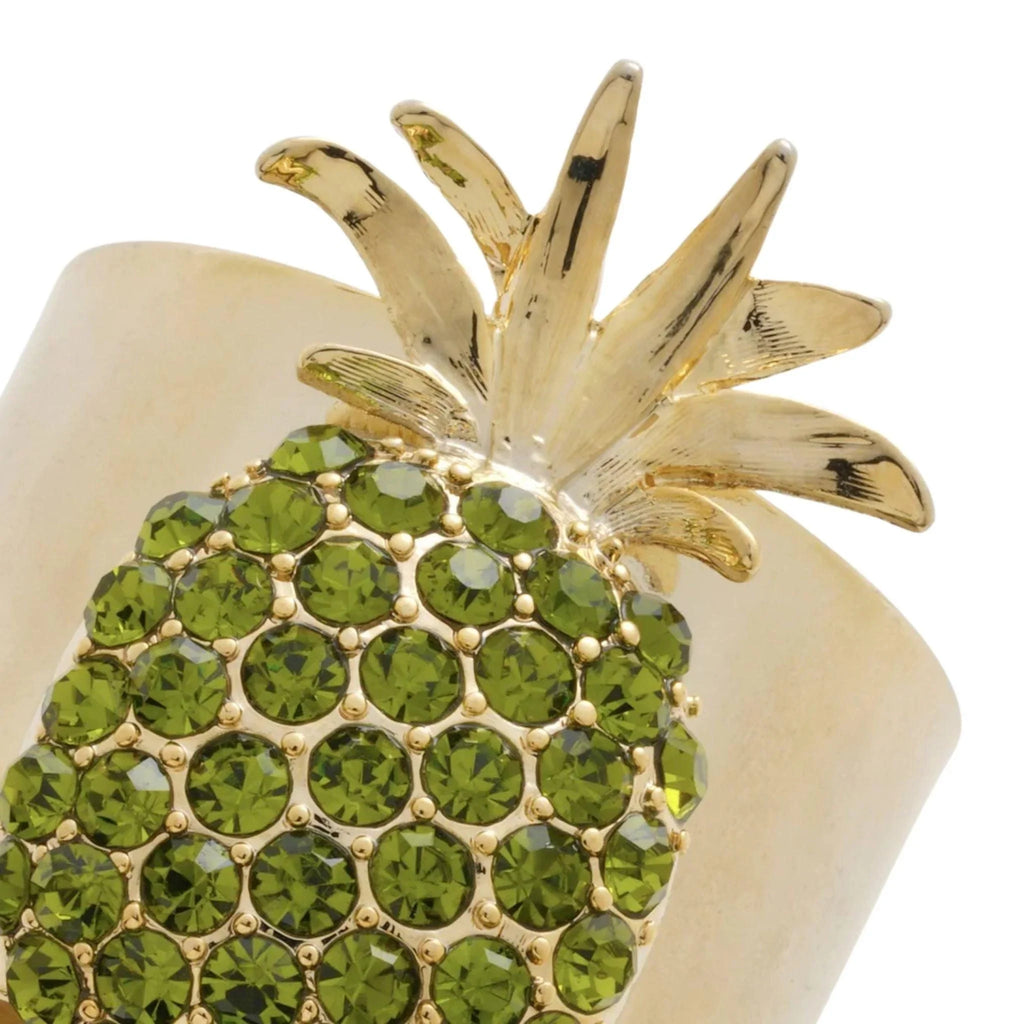 Set of Two Green Pineapple Napkin Rings - Placemats & Napkin Rings - The Well Appointed House