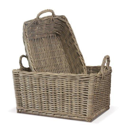 Set of Two Normandy Round Baskets with Handles - Baskets & Bins - The Well Appointed House