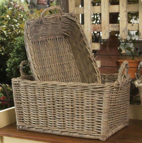 Set of Two Normandy Round Baskets with Handles - Baskets & Bins - The Well Appointed House