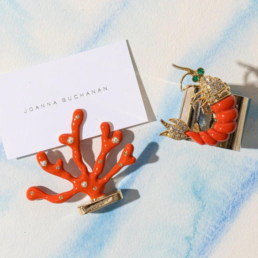 Set of Two Orange Coral Place Card Holders - Placecard Holders - The Well Appointed House