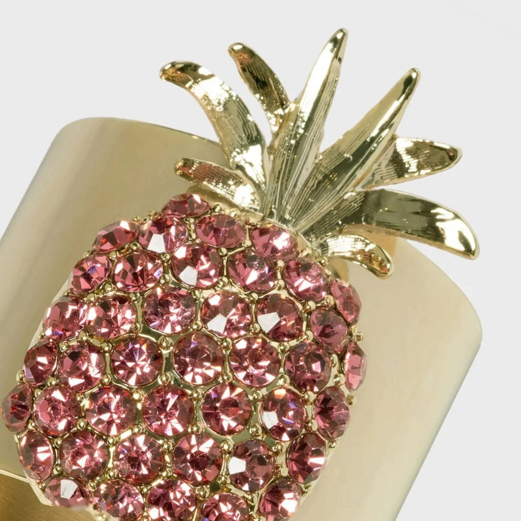 Set of Two Pink Pineapple Napkin Rings - Placemats & Napkin Rings - The Well Appointed House