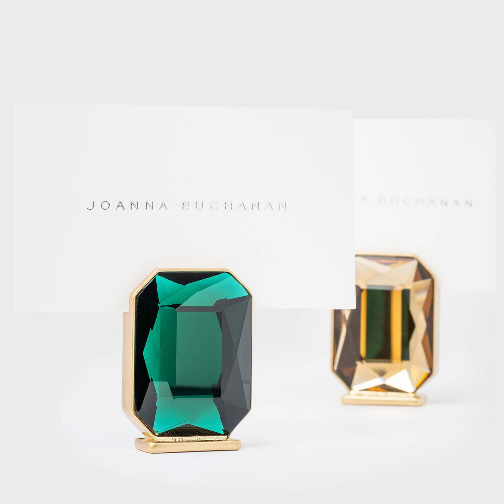 Single Gem Emerald Placecard Holder, Set of Two - The Well Appointed House 