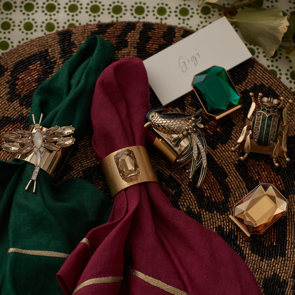 Single Gem Emerald Placecard Holder, Set of Two - The Well Appointed House 