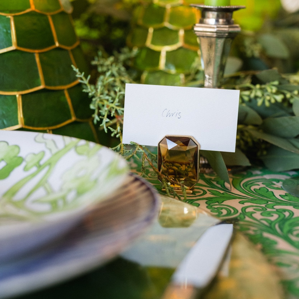 Single Gem Placecard Holder in Topaz, Set of Two - The Well Appointed House 