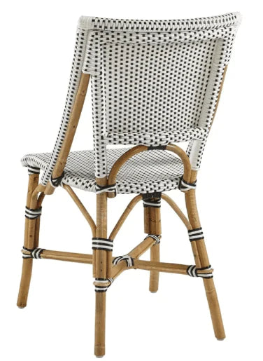 Set of Two Woven White & Black Bistro Chairs - Dining Chairs - The Well Appointed House