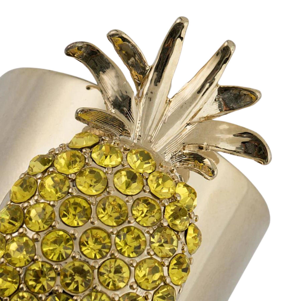Set of Two Yellow Pineapple Napkin Rings - Placemats & Napkin Rings - The Well Appointed House