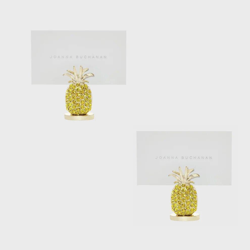 Set of Two Yellow Pineapple Place Card Holders - Placecard Holders - The Well Appointed House
