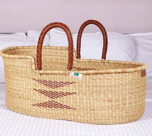 Signature Brown Patterned Moses Basket Bassinet - Little Loves Cribs,Changing Tables & Gliders - The Well Appointed House