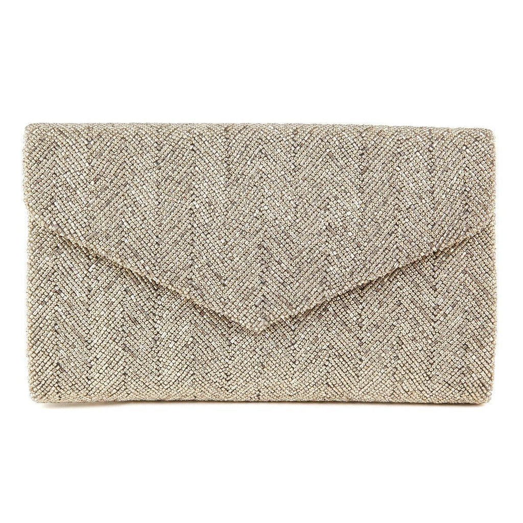 Silver Beaded Herringbone Clutch - Gifts for Her - The Well Appointed House