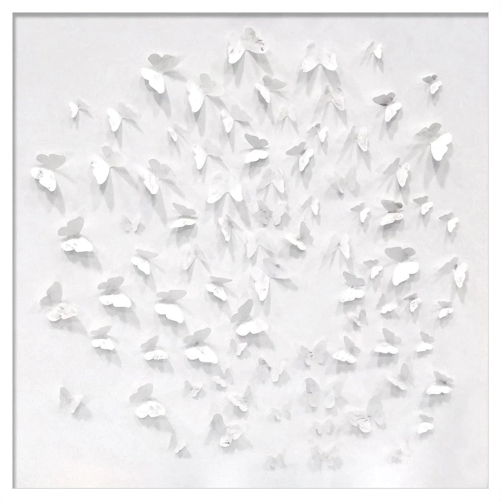 Silver Butterfly Shadowbox 1 Wall Art - Paintings - The Well Appointed House