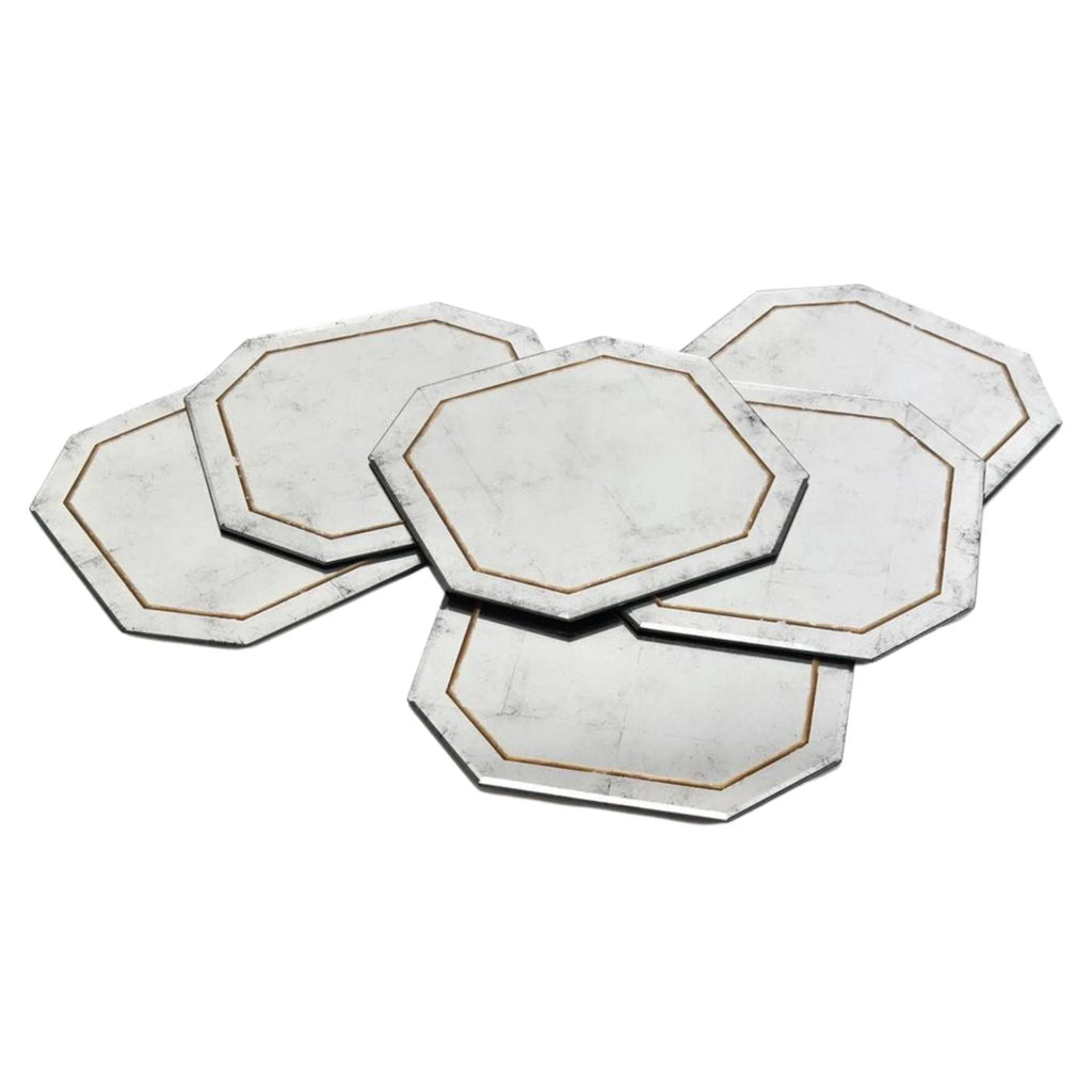 Silver Eglomise Placemats - Placemats & Napkin Rings - The Well Appointed House