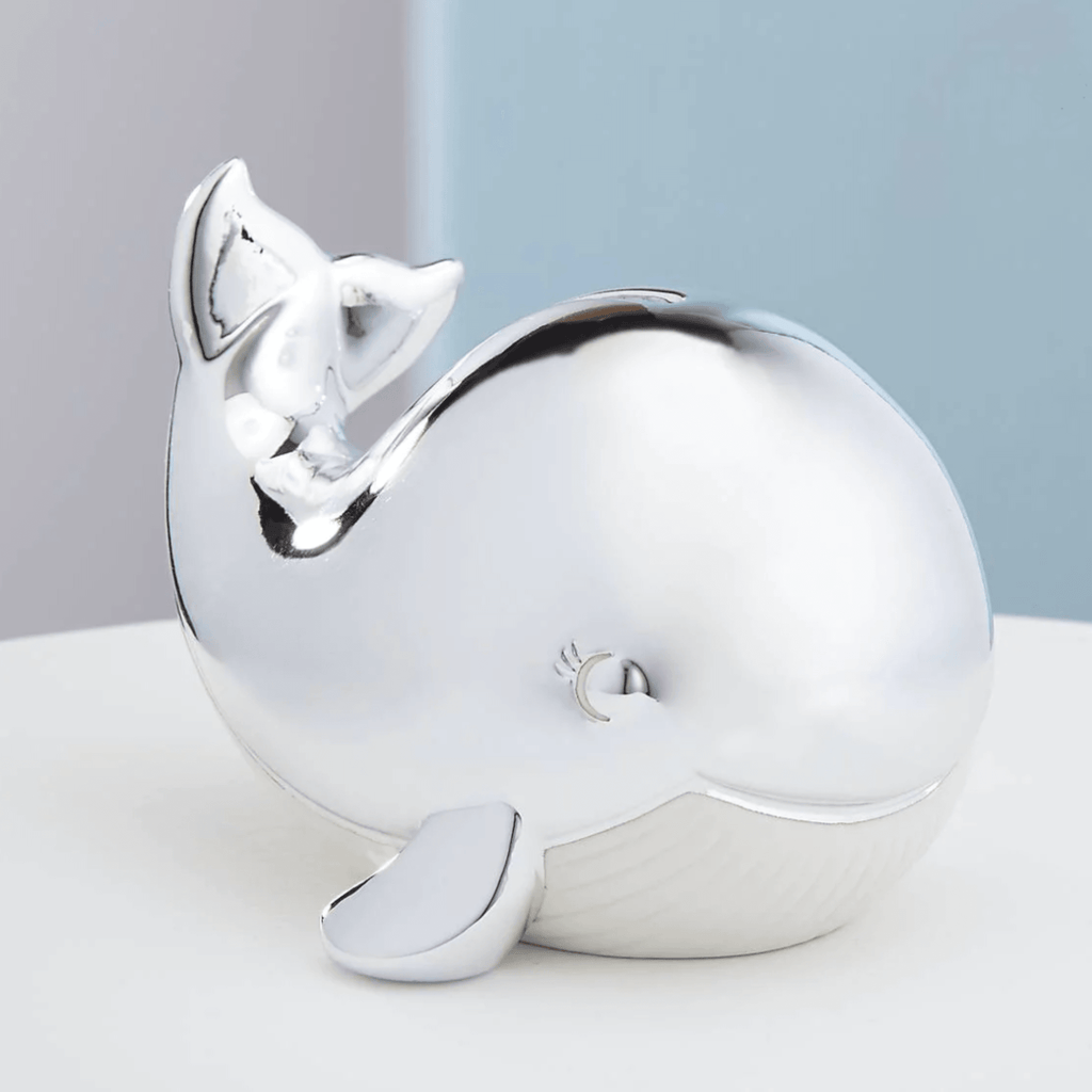 Silver Plated Mystic Sea Whale Coin Bank - Baby Gifts - The Well Appointed House