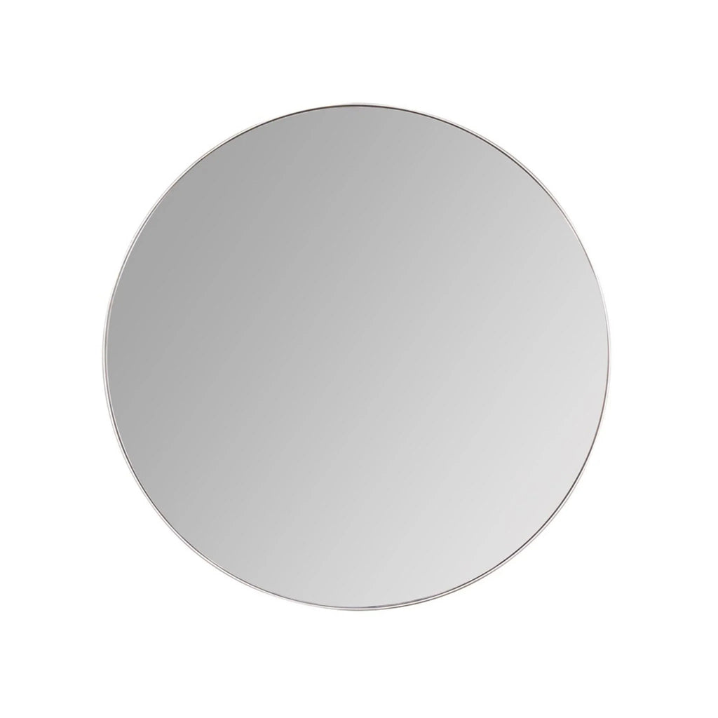 Simple Round Silver Rimmed Wall Mirror - Wall Mirrors - The Well Appointed House