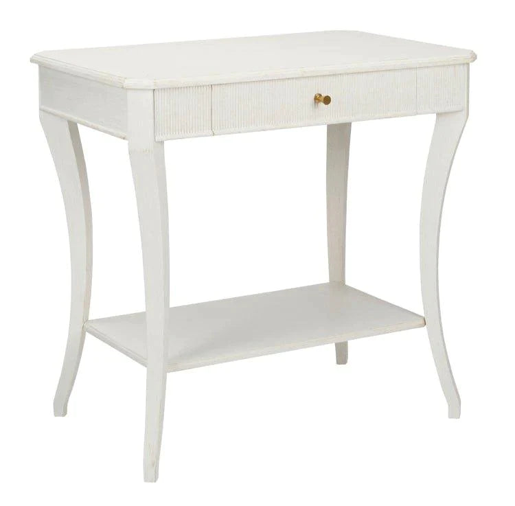 Single Drawer Side Table with Polished Brass Hardware - Nightstands & Chests - The Well Appointed House