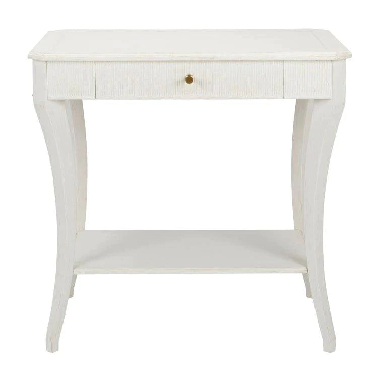Single Drawer Side Table with Polished Brass Hardware - Nightstands & Chests - The Well Appointed House