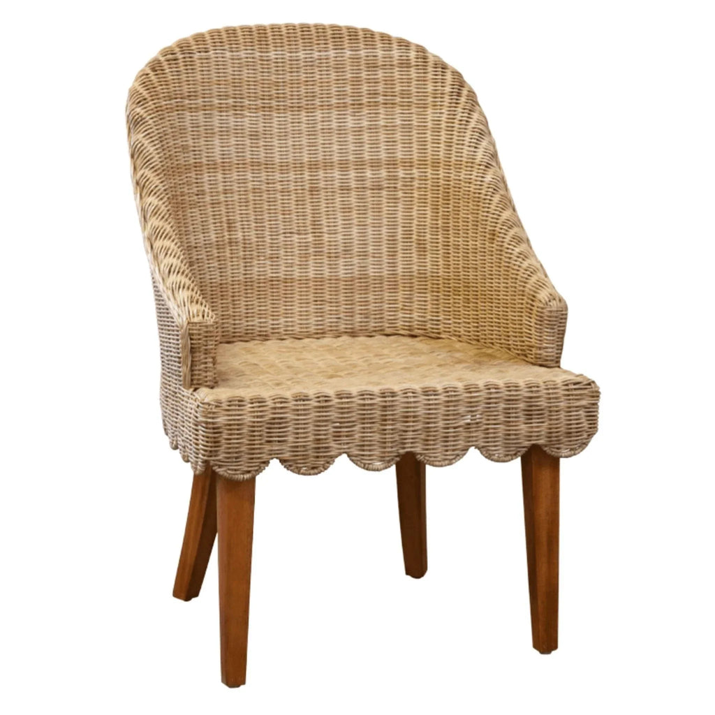 Skirted Scalloped Wicker Dining Chair - Dining Chairs - The Well Appointed House