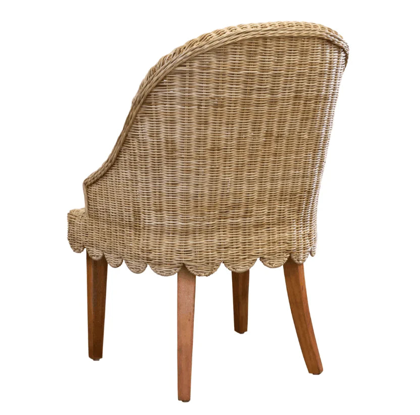 Skirted Scalloped Wicker Dining Chair - Dining Chairs - The Well Appointed House