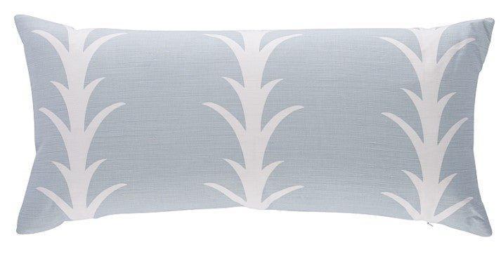 Sky Blue & White Vine Motif Throw Pillow - Pillows - The Well Appointed House