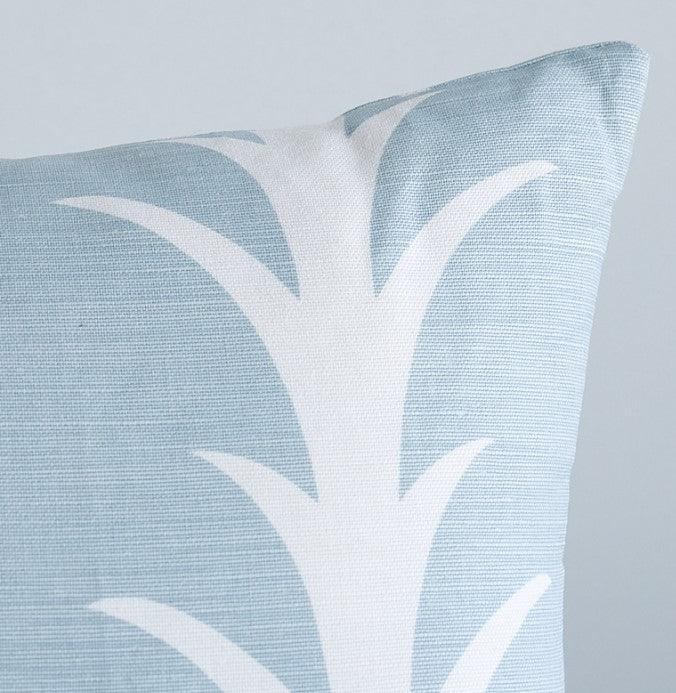 Sky Blue & White Vine Motif Throw Pillow - Pillows - The Well Appointed House