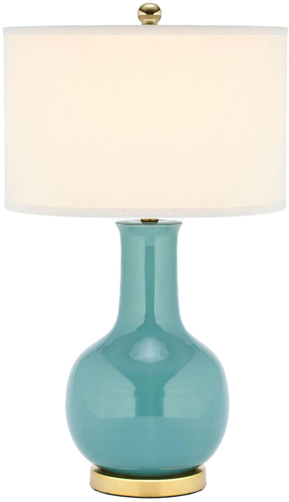 Sky Blue Glazed Ceramic Gourd Table Lamp - Table Lamps - The Well Appointed House