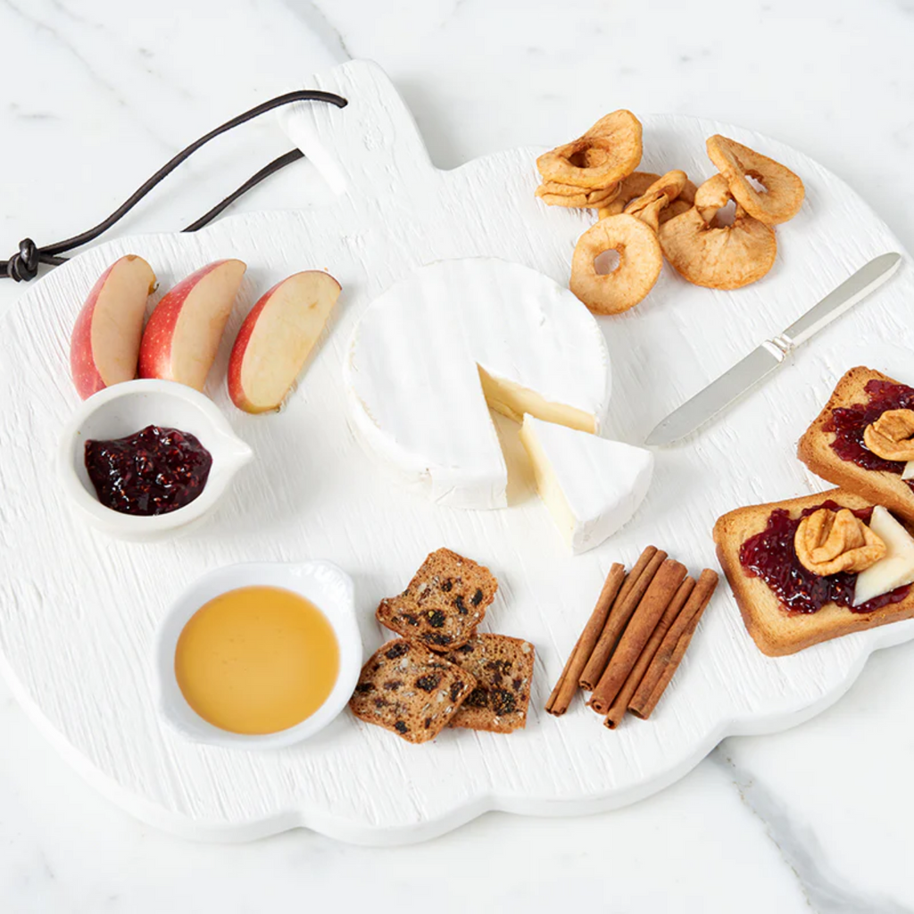 Small White Mod Pumpkin Charcuterie Board - The Well Appointed House