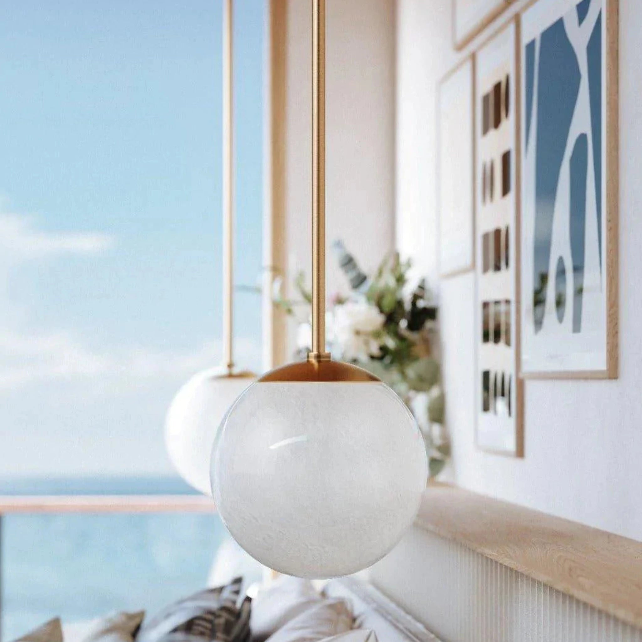 Small Aged Brass Burlington Globe Pendant Light The Well