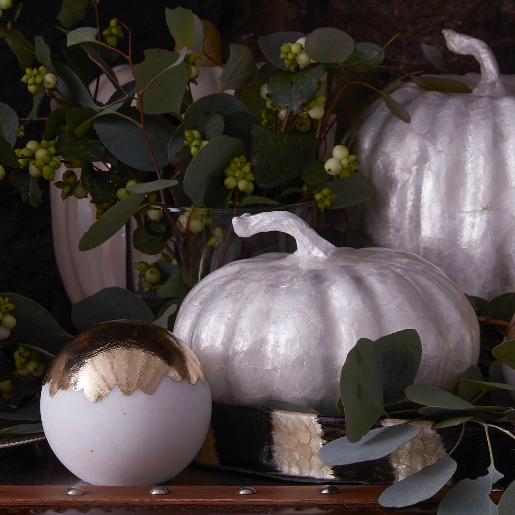 Small Capiz Pumpkin, Pearl - The Well Appointed House 
